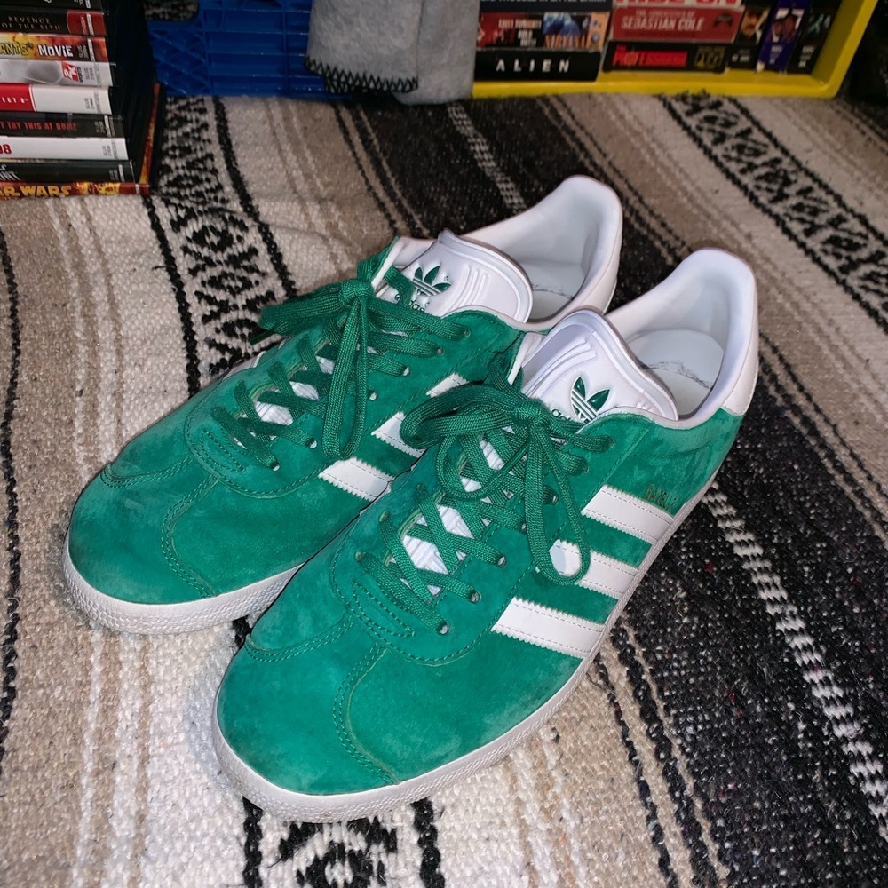 green adidas gazelles